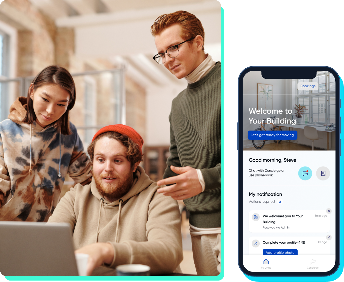AIRE PMS - Eén app voor al uw gebouwen & huurders - Met het AIRE-platform kunnen verhuurders, huurders en gebouwbeheerders genieten van een eenvoudig, intuïtief en gebruiksvriendelijk platform dat waarde creëert tijdens de volledige levenscyclus van wonen.